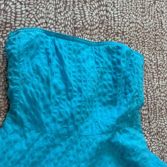 J. Crew Strapless Turquoise Dress - Picture 3 of 8